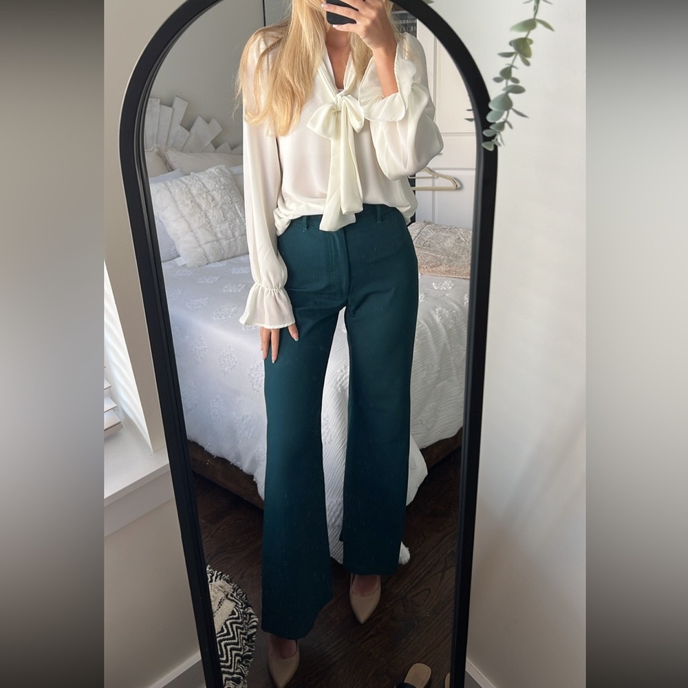 Free People Teal Wide Leg Pants
